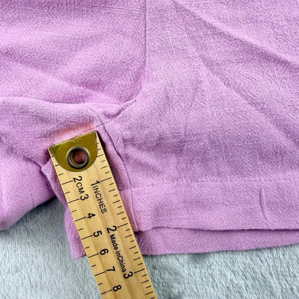 Altar'd State Pink Linen Blend Pleated Shorts Women's Small Lilac